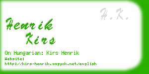 henrik kirs business card